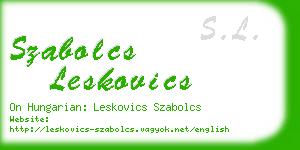 szabolcs leskovics business card